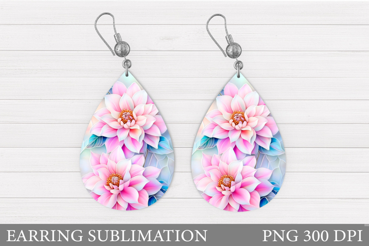 Floral Earring Sublimation. Flowers Earring Design