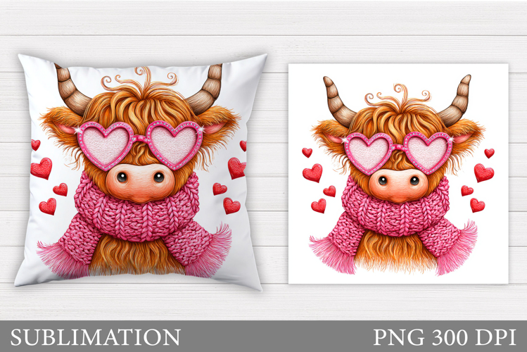 Valentines Cow Pillow. Valentines Pillow Sublimation