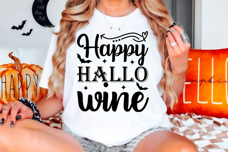 Happy hallo wine Halloween svg design