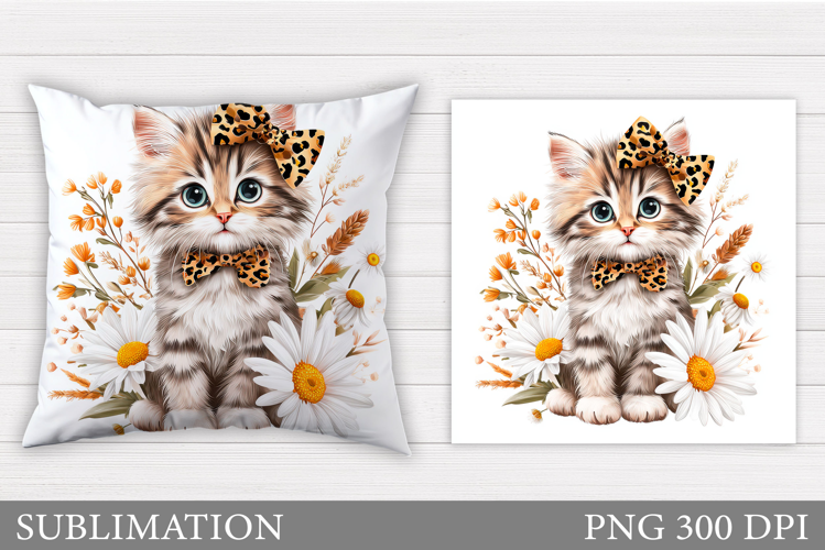 Cute Cat Pillow Design. Cute Cat Sublimation