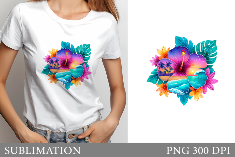 Hibiscus T-Shirt Design. Hibiscus Sublimation