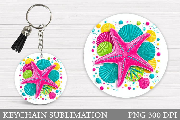 Starfish Keychain Design. Starfish Sublimation