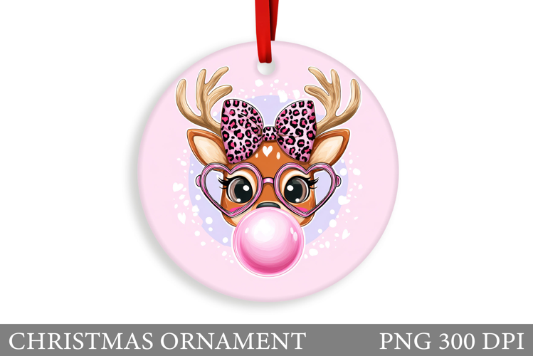 Cute Deer Christmas Ornament. Christmas Deer Ornament Design