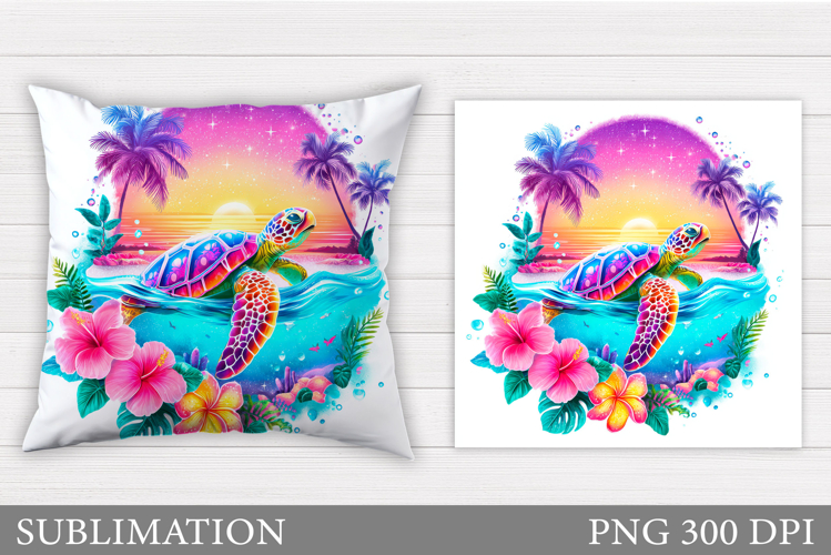 Sea Turtle Pillow Design. Turtle Sublimation