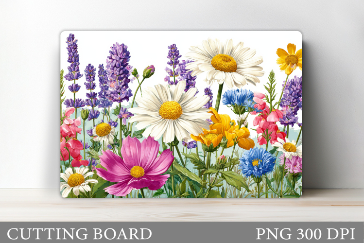 Wildflowers Cutting Board. Flowers Cutting Board Sublimation