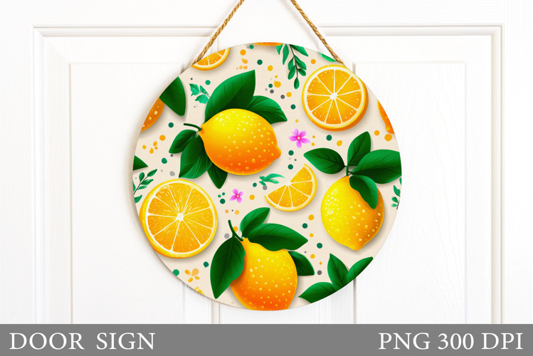 Lemons Door Sign Design. Lemons Sublimation