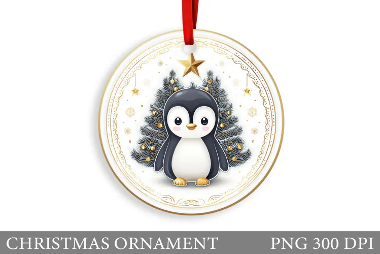 Cute Penguin Christmas Ornament. Christmas Ornament Design