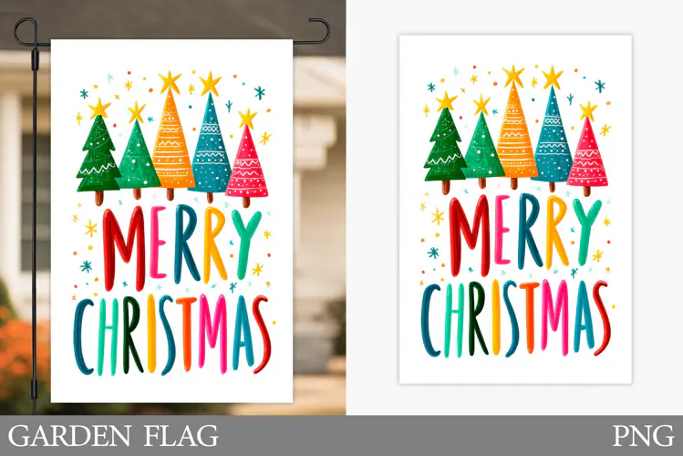 Merry Christmas Garden Flag. Christmas Garden Flag Design