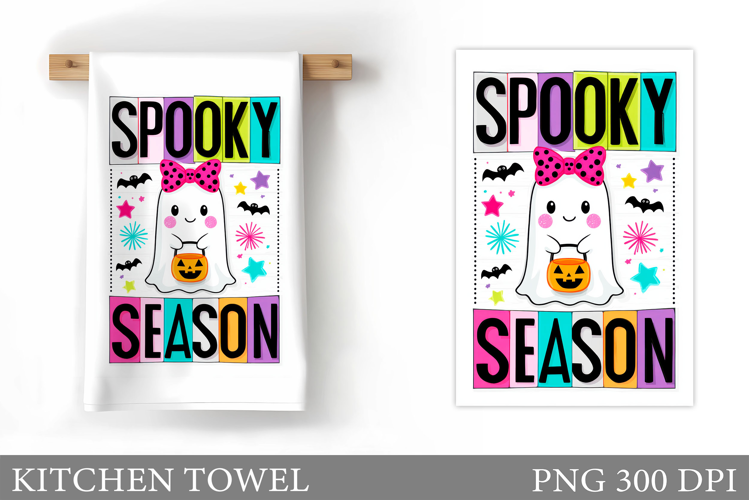 Ghost Kitchen Towel. Halloween Kitchen Towel Design