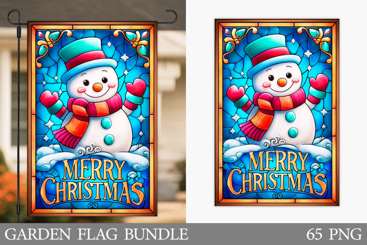Cute Snowman Garden Flag. Christmas Garden Flag Design