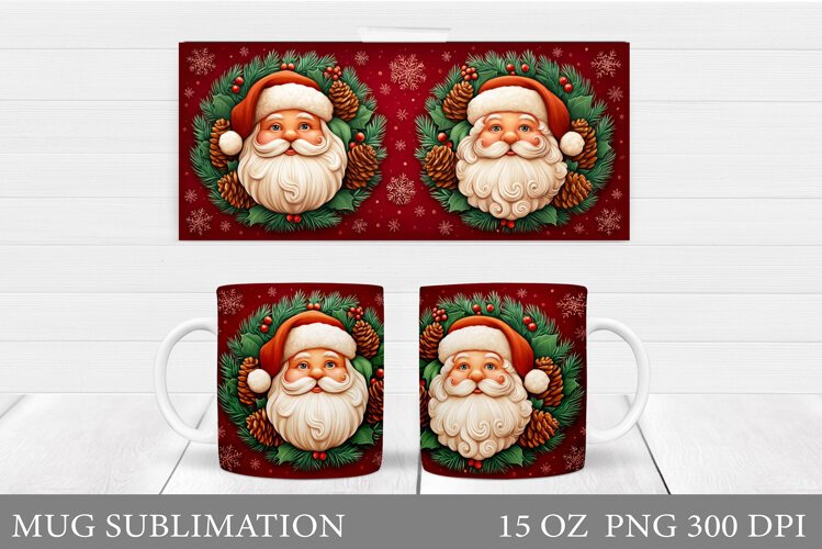 Santa Claus Mug Design. Christmas Mug Sublimation example image 1