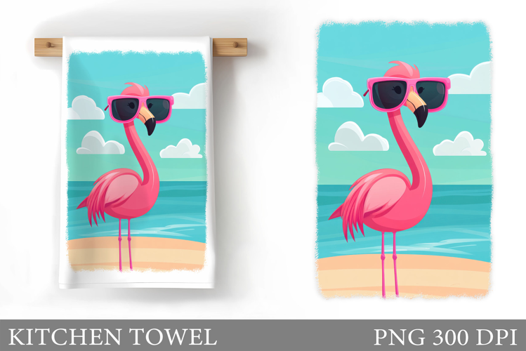 Flamingo Kitchen Towel Design. Funny Flamingo Sublimation