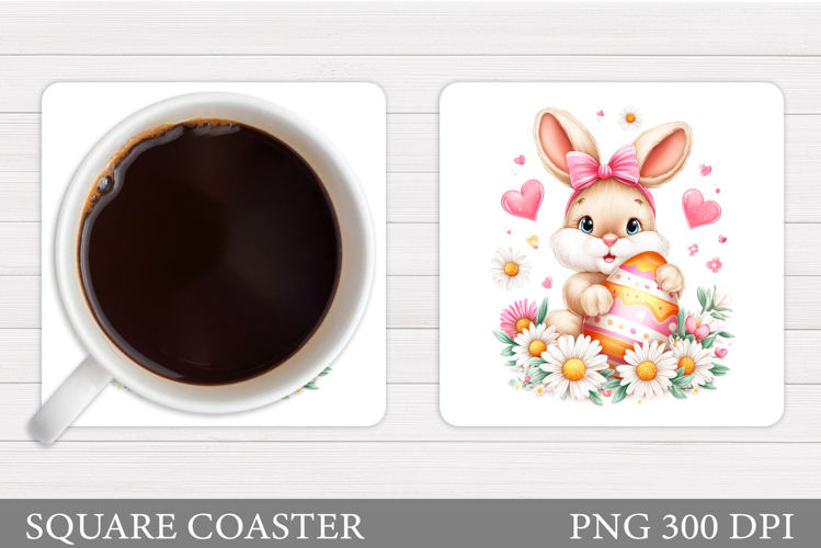 Easter Bunny Coaster Sublimation. Easter Coaster Design
