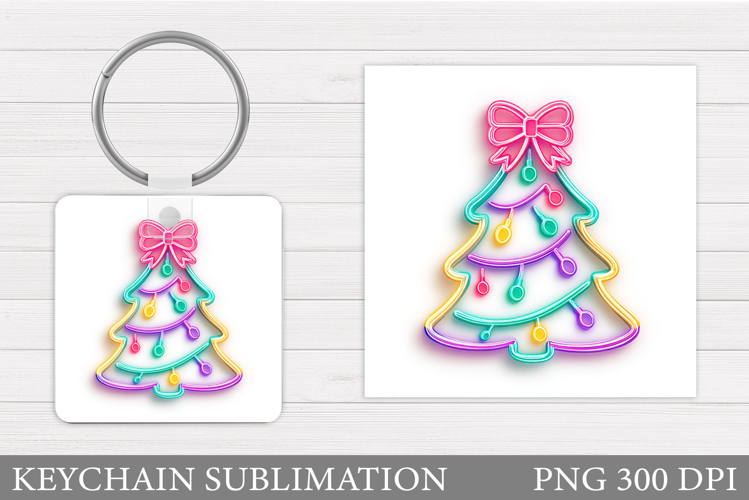 Christmas Tree Keychain. Christmas Keychain Sublimation
