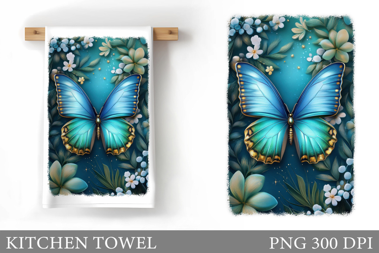 Butterfly Kitchen Towel. Butterfly Sublimation