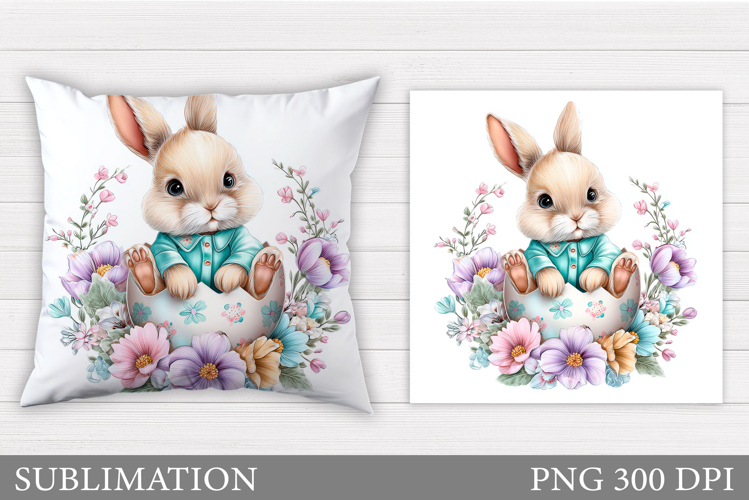 Easter Bunny Pillow Design. Easter Bunny Sublimation