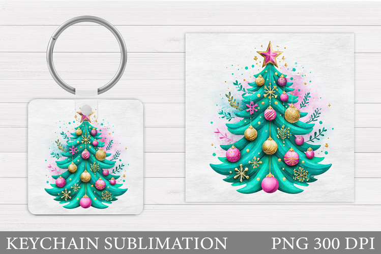 Christmas Tree Keychain. Christmas Keychain Sublimation