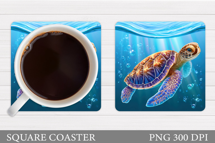 Sea Turtle Coaster Design. Turtle Sublimation