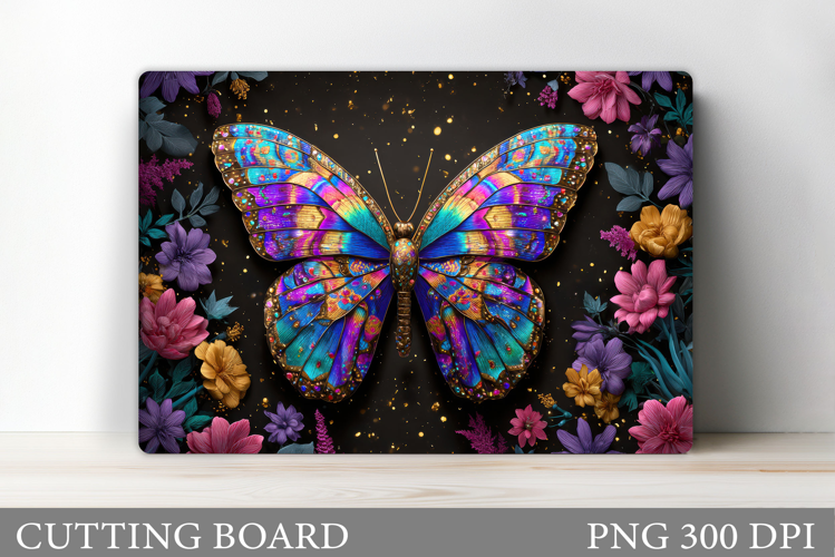 Butterfly Cutting Board. Flowers Cutting Board Sublimation
