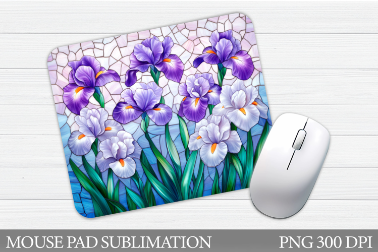 Irises Mouse Pad Sublimation. Flowers Mouse Pad Design