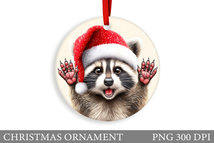 Cute Raccoon Christmas Ornament. Christmas Ornament Design