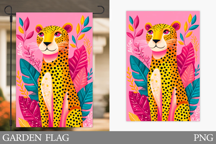 Leopard Garden Flag Design. Leopard Sublimation