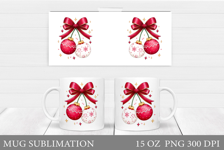 Christmas Ornament Mug Design. Christmas Mug Sublimation