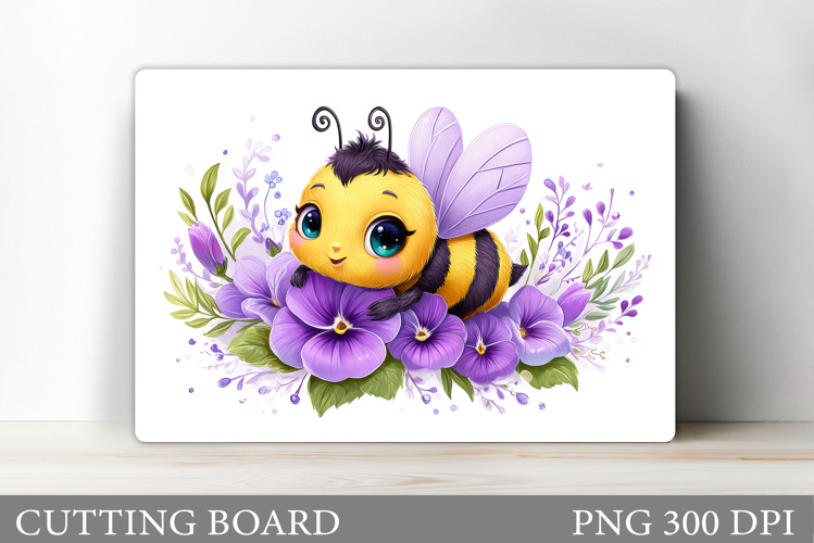 Cute Bee Cutting Board Design. Flowers Kitchen Cutting Board