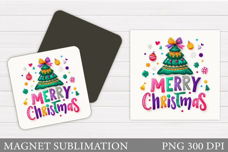 Christmas Tree Magnet Sublimation. Christmas Magnet Design example image 1