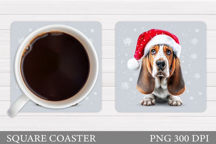 Christmas Dog Coaster Sublimation. Christmas Coaster Design