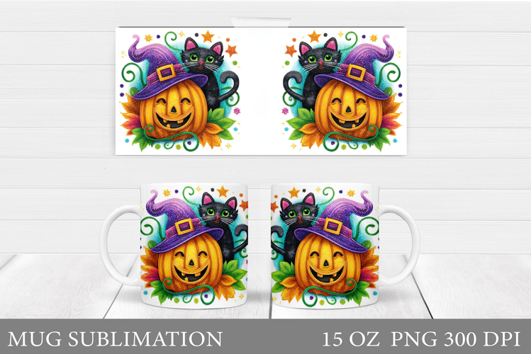 Halloween Mug Wrap Design. Halloween Sublimation