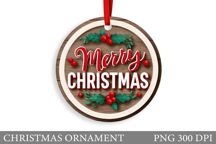 Christmas Ornament Sublimation. Merry Christmas Ornament
