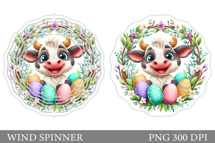 Easter Cow Wind Spinner. Easter Wind Spinner Sublimation