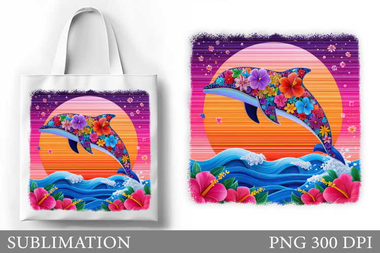 Dolphin Tote Bag Sublimation. Sea Sublimation