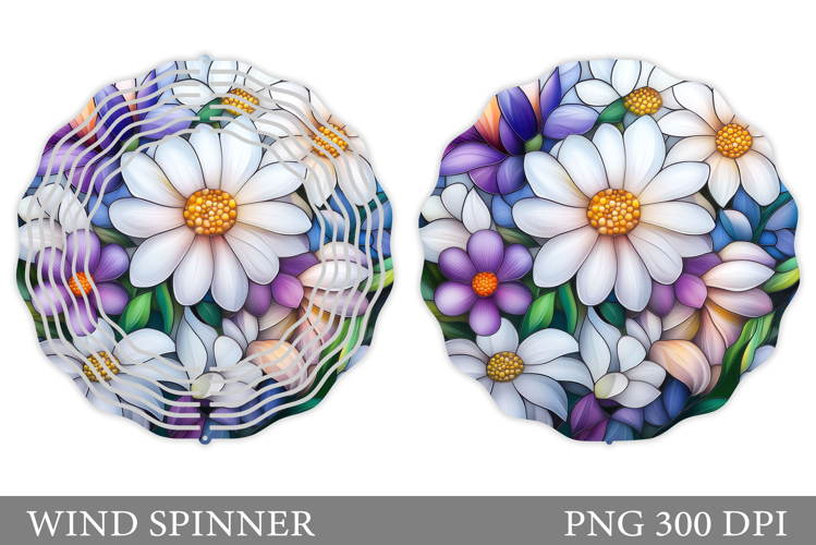 Flowers Wind Spinner Design. Daisy Flowers Wind Spinner