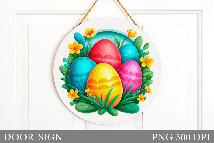 Easter Door Sign Sublimation. Easter Eggs Door Sign Design