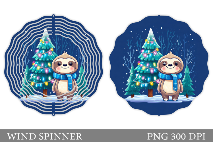 Christmas Sloth Wind Spinner. Christmas Wind Spinner