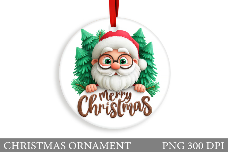 Santa Claus Christmas Ornament. Cute Santa Claus Sublimation