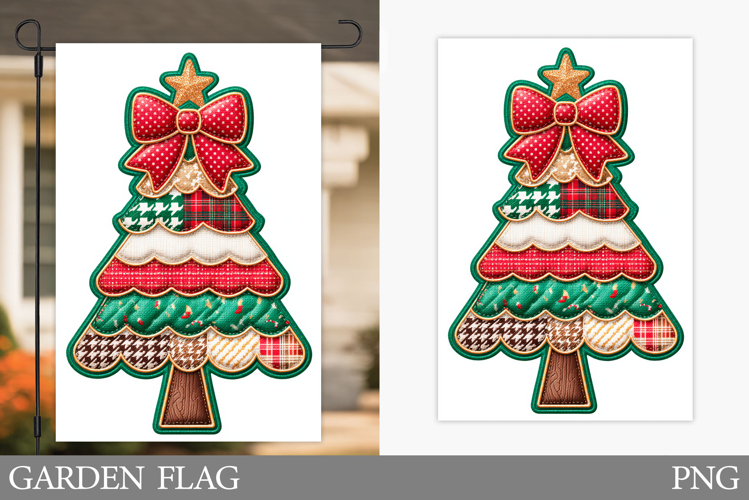Christmas Tree Garden Flag. Christmas Garden Flag Design