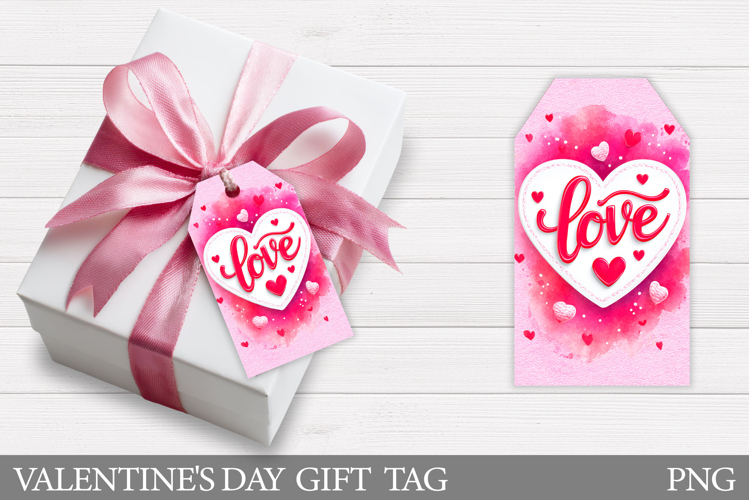 Valentines Gift Tag Design. Heart Gift Tag Printable