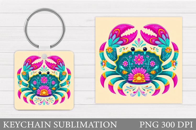 Crab Keychain Design. Crab Sublimation