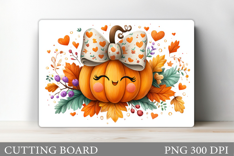 Cute Pumpkin Cutting Board. Halloween Cutting Board Design