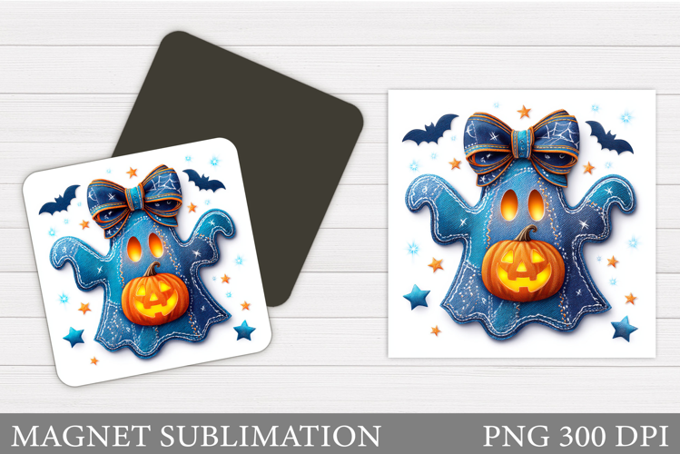 Ghost Magnet Design. Halloween Magnet Sublimation