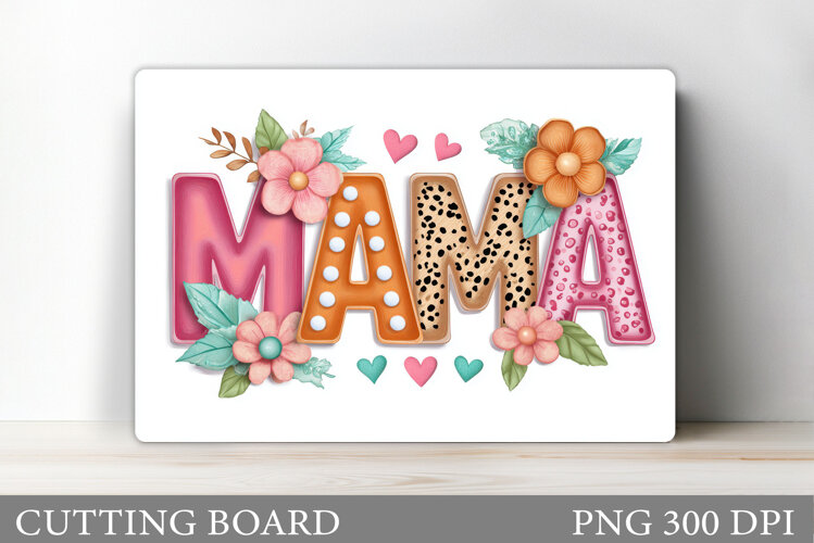 Mother's Day Cutting Board. Floral Cutting Board Sublimation example image 1