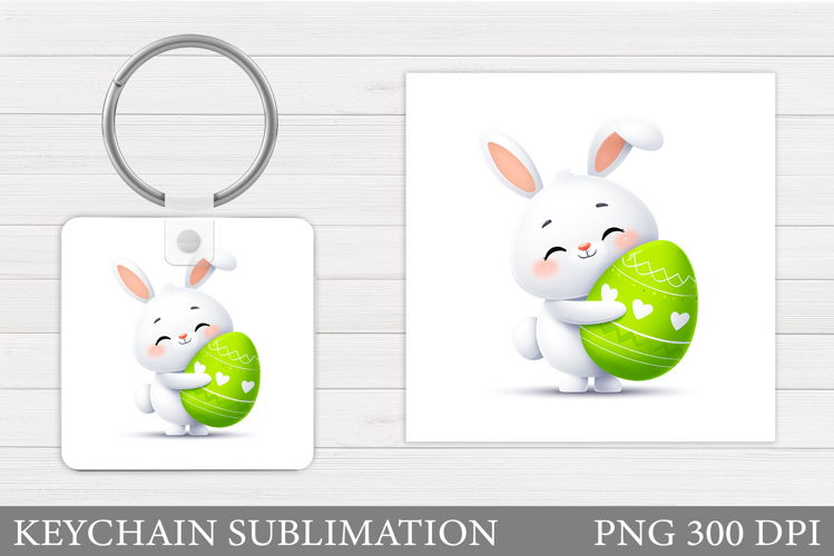 Easter Bunny Keychain Design. Easter Keychain Sublimation