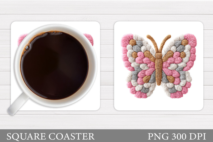Butterfly Coaster Design. Butterfly Square Coaster