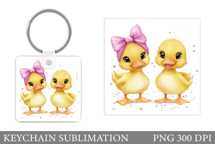 Cute Duck Keychain Design. Funny Duck Sublimation