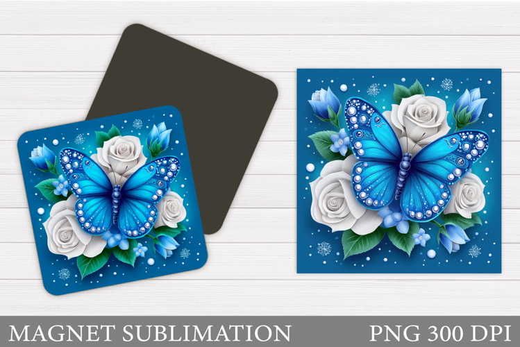 Butterfly Magnet Design. Flowers Magnet Sublimation