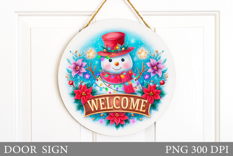 Christmas Snowman Door Sign. Christmas Door Sign Design