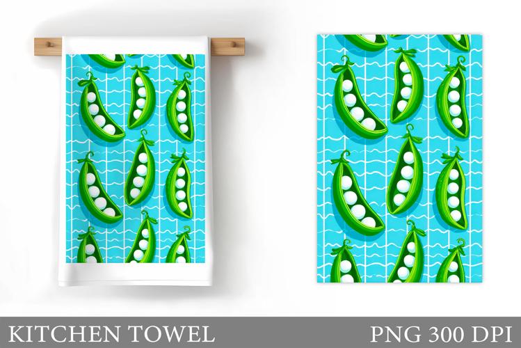 Peas Kitchen Towel Design. Tomato Sublimation
